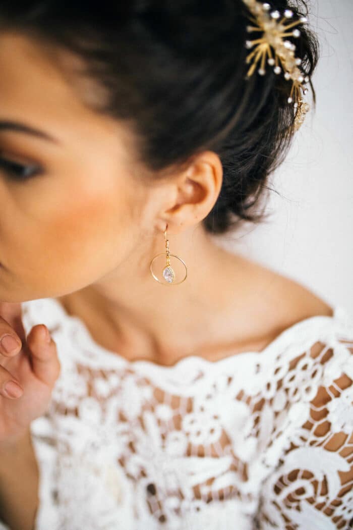 Boucles d'oreilles mariage Léon